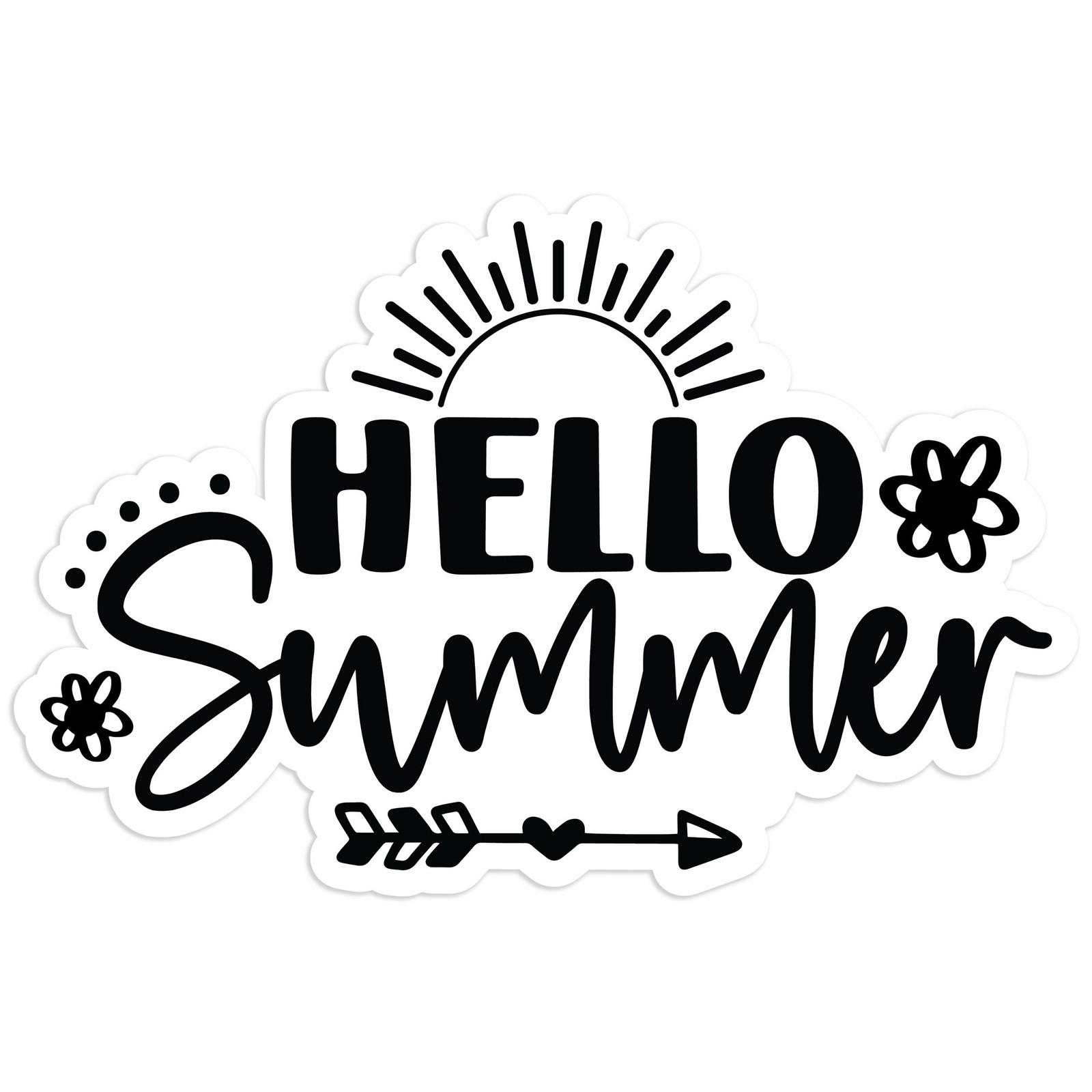 Hello Summer Arrow – Vinyl Decal Sticker – Car Window Laptop – #1710