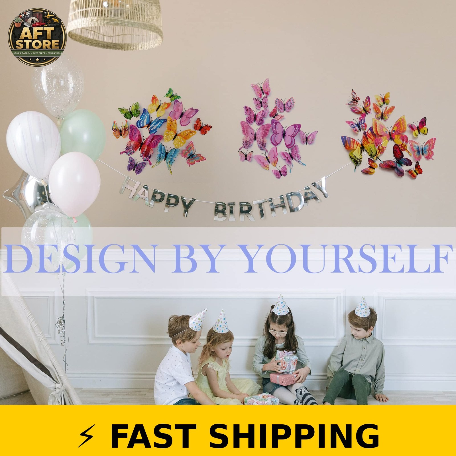 Opseam 3D Butterfly Wall Decor Stickers with Magnets