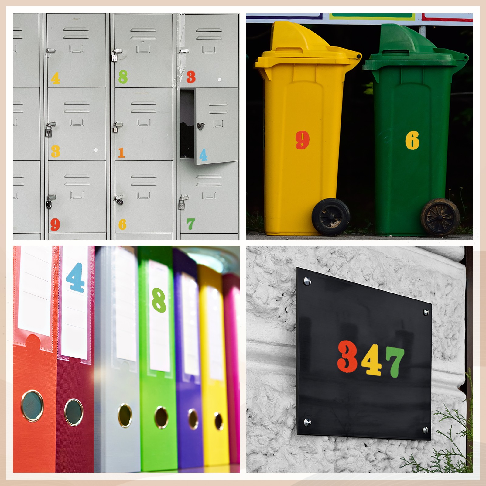 300 Pcs 15 Sheets Mailbox Numbers for Outside, 2 Inch White Number Sticker