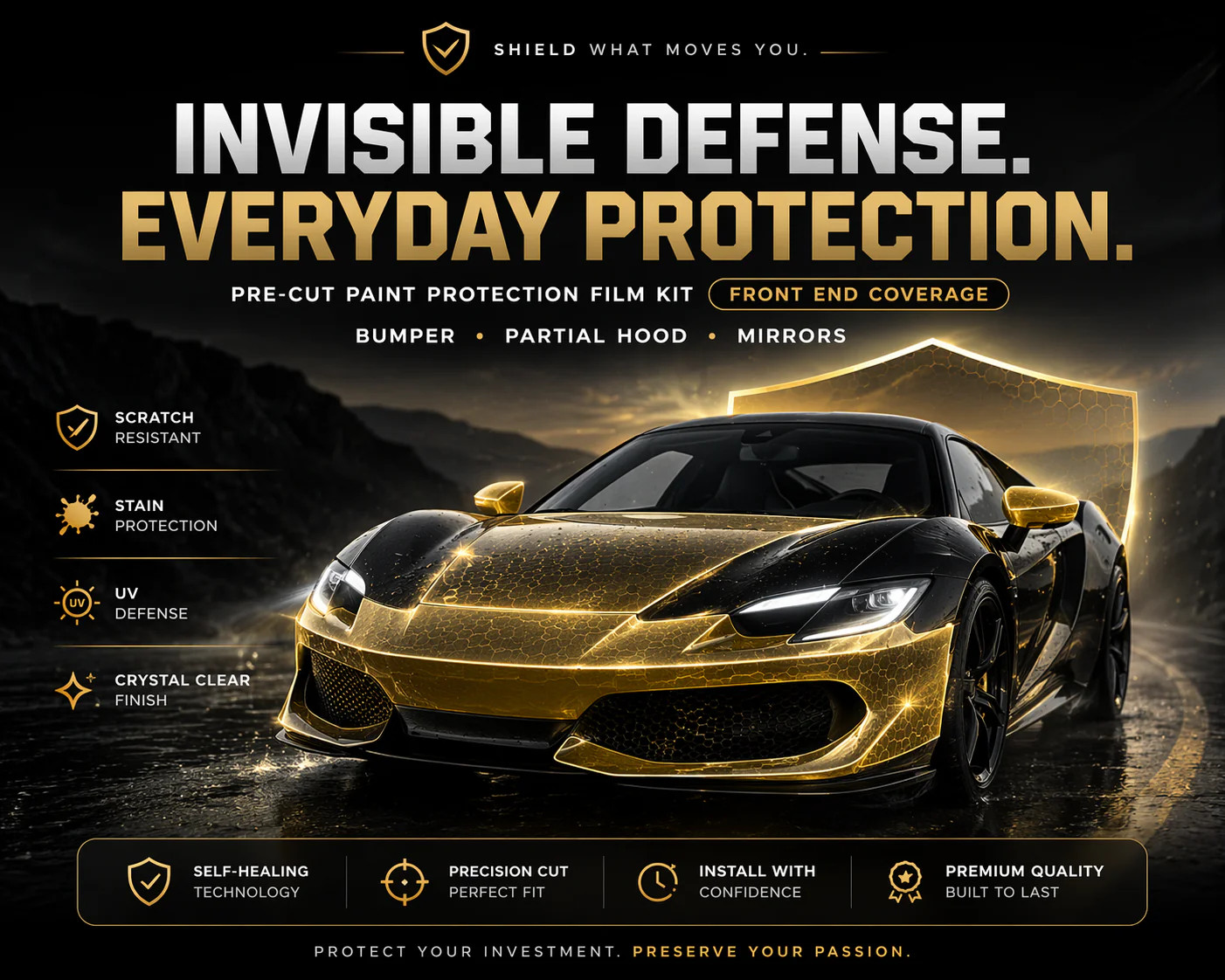 Compatible With PPF Full Front End Protection Film Kit