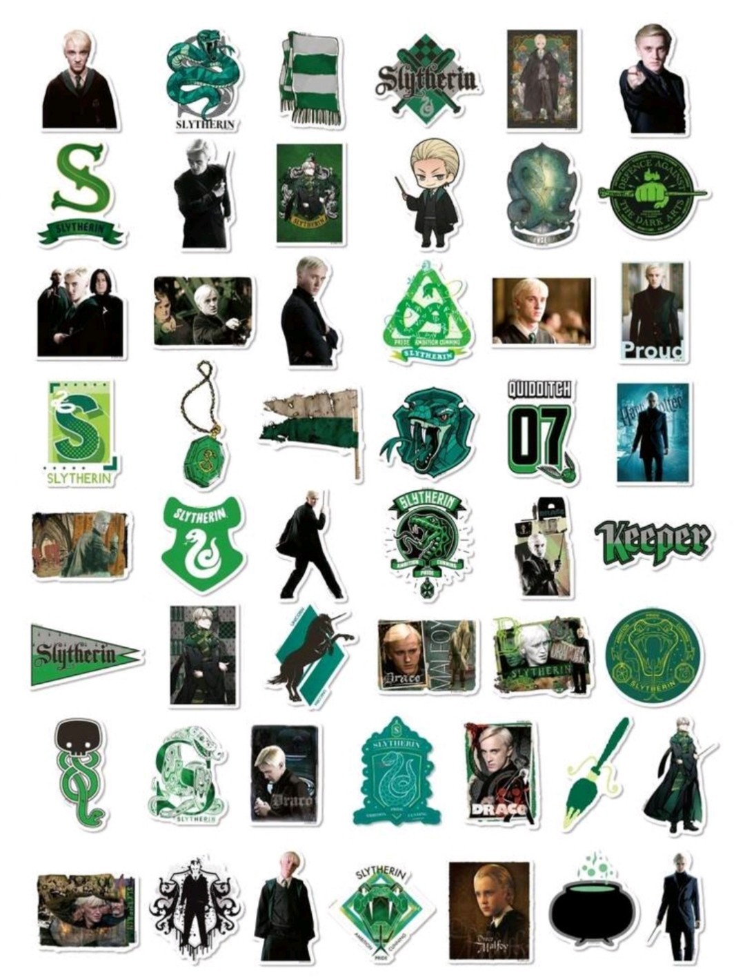 10 PCS Harry Potter Series Draco Malfoy Character Stickers BRAND NEW Set B