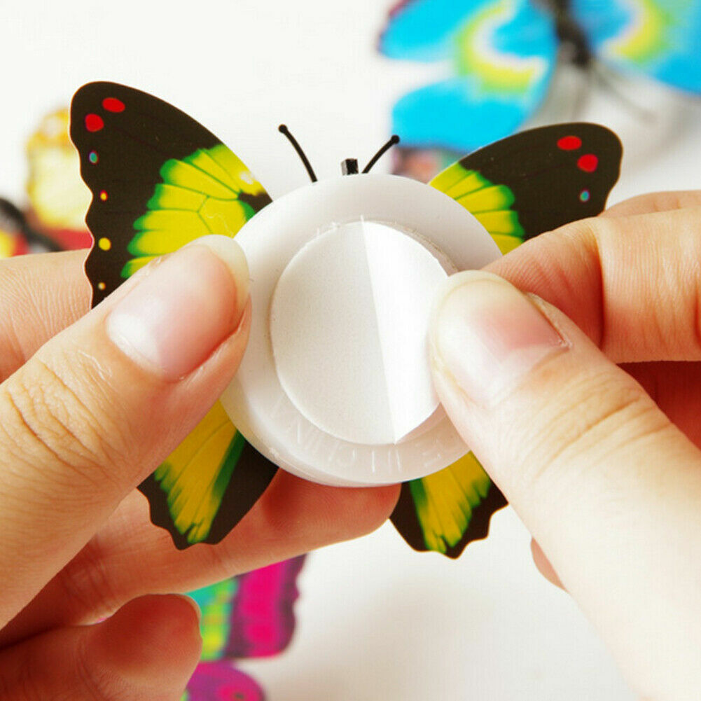 LED Glowing Butterfly Kids Room 3D Glow In Dark Night Light Home Art Wall Stick