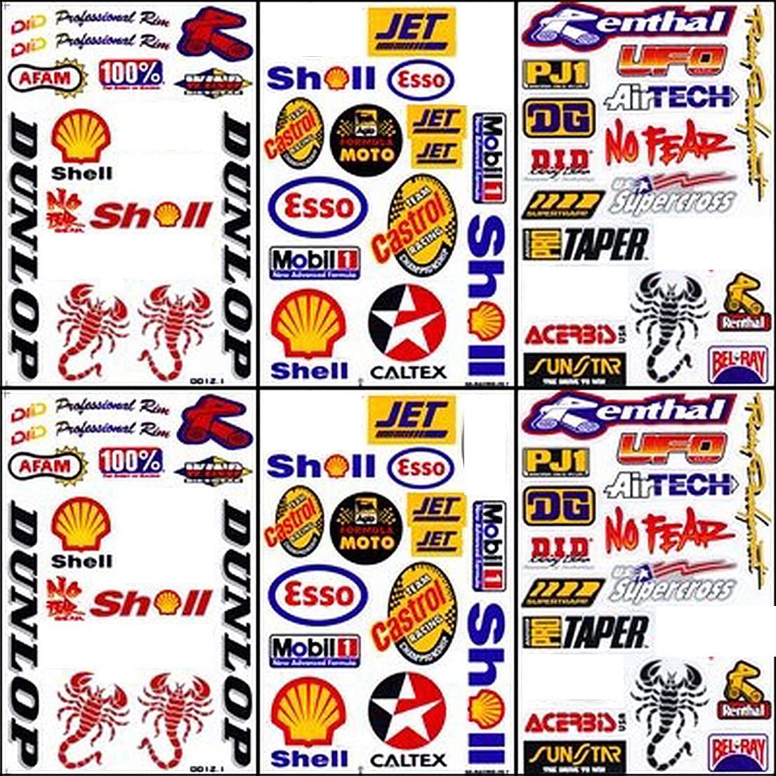 6x Racing Boat Car Rc Decal Kit Sticker Sheets #RCB6011
