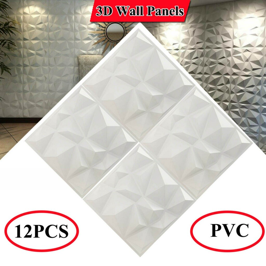 DIY 3D Wall Panels Modern Design PVC Waterproof for Home Use (Pack of 12) 11.81″