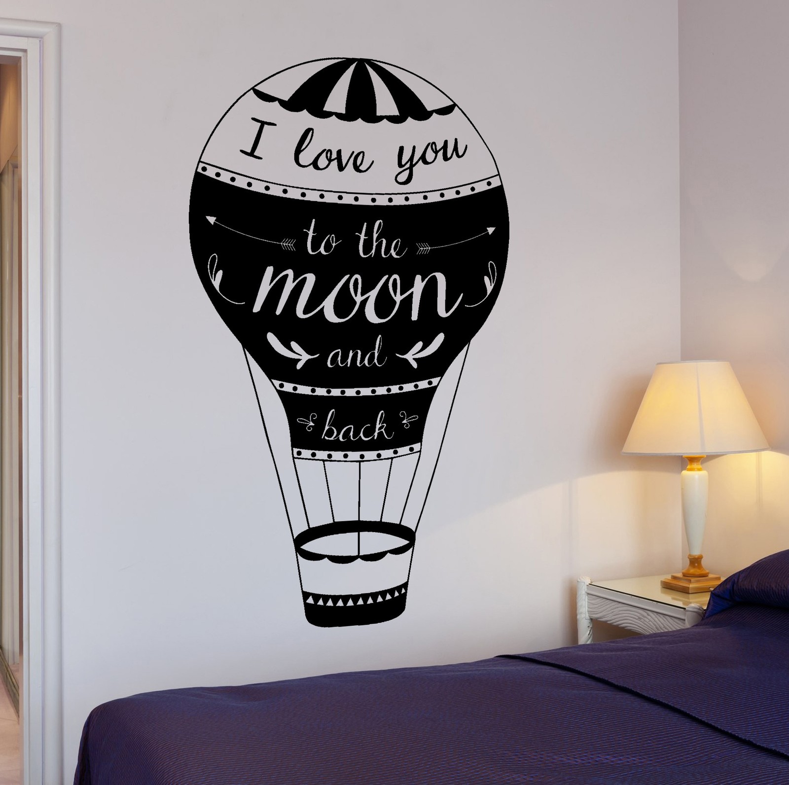 Wall Decal Love Quotes I Love You To The Moon And Back Home Interior z4019