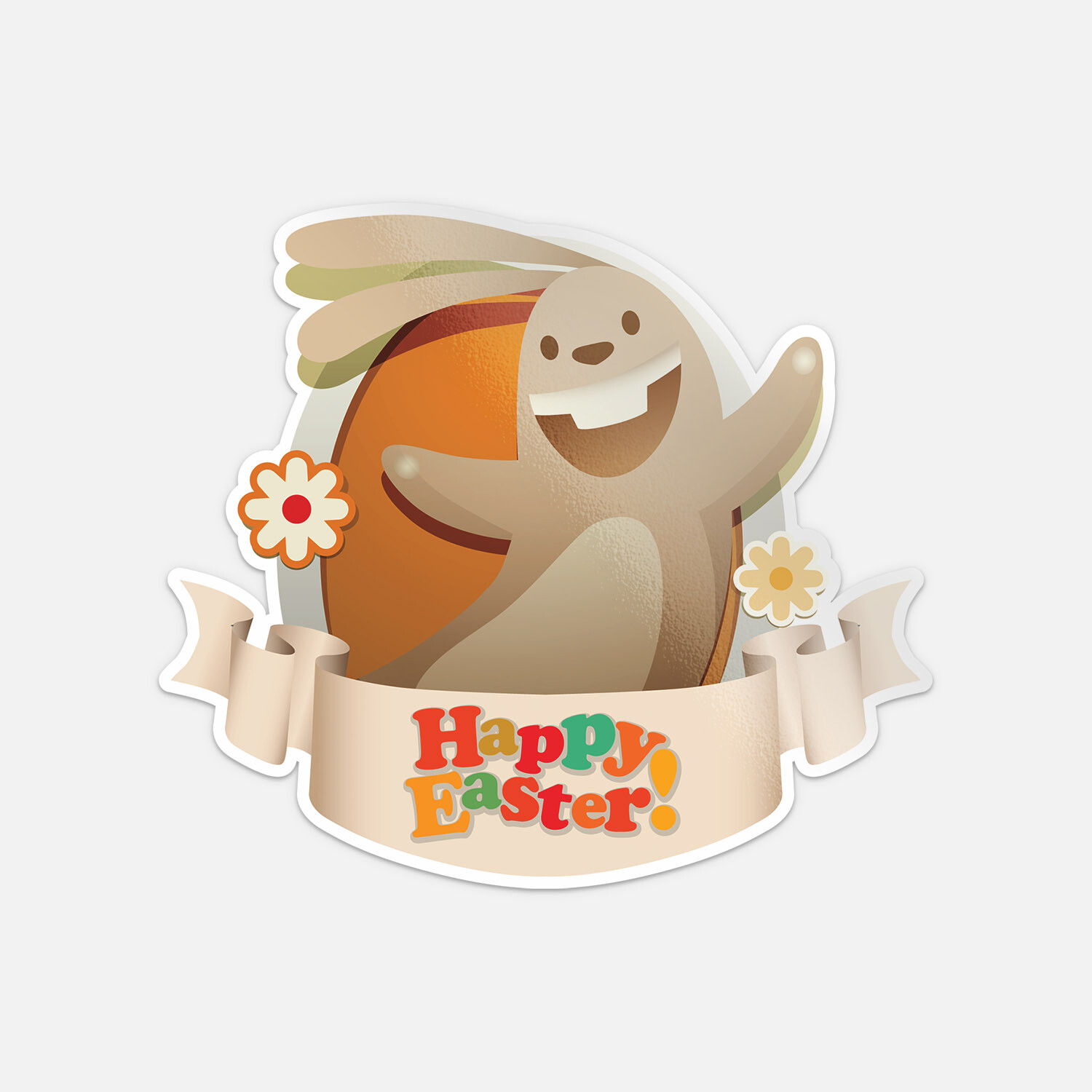 Happy Easter Bunny Smile Vinyl Sticker Decal
