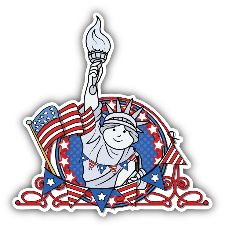 Statue Of Liberty USA Independence Day Car Bumper Sticker Decal