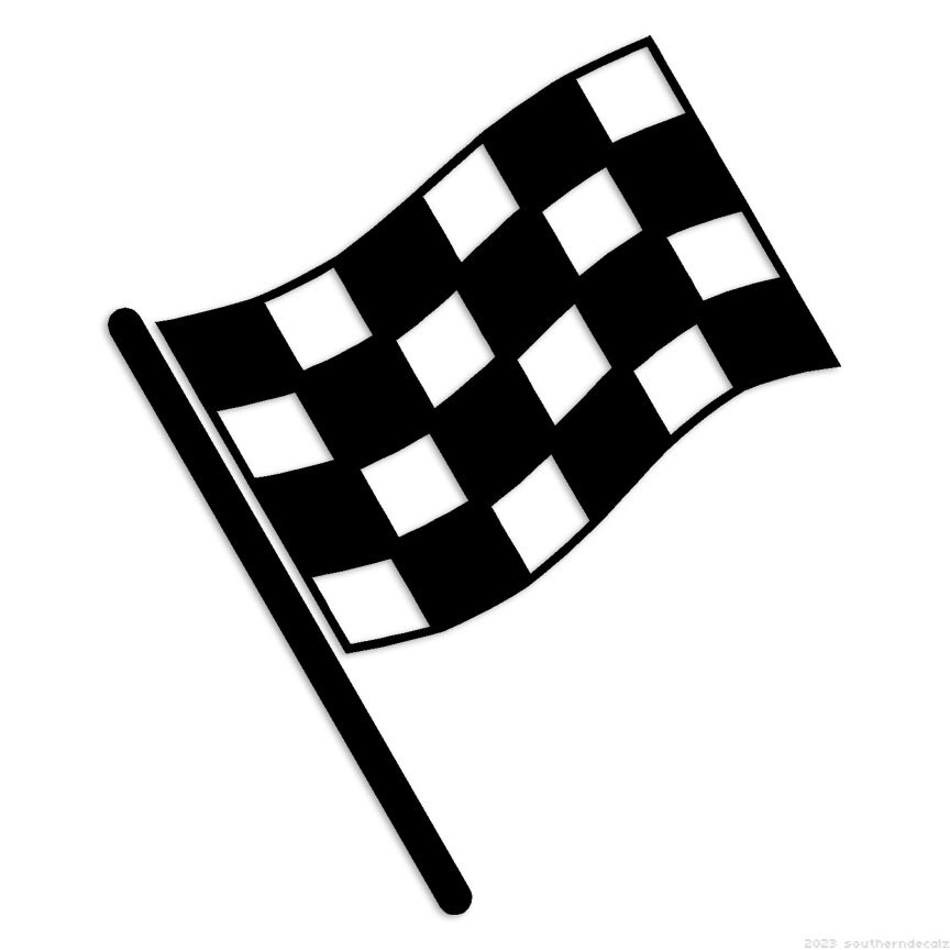 Checkered Flag Winner – Decal Sticker – Multiple Colors & Sizes – ebn6938