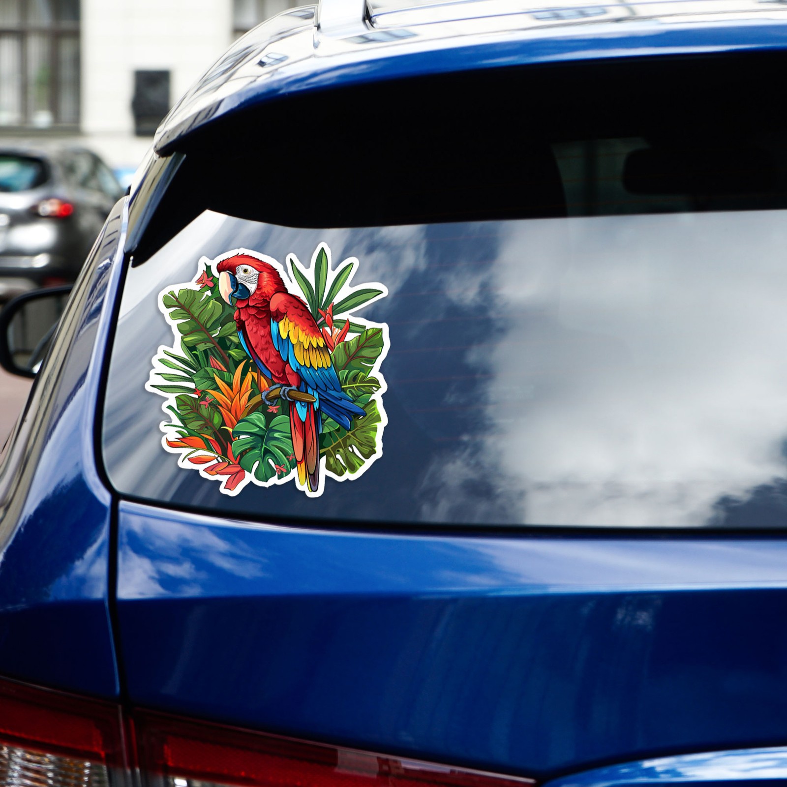 Colorful Tropical Parrot – Vinyl Decal Sticker – Car Window Laptop – #1600