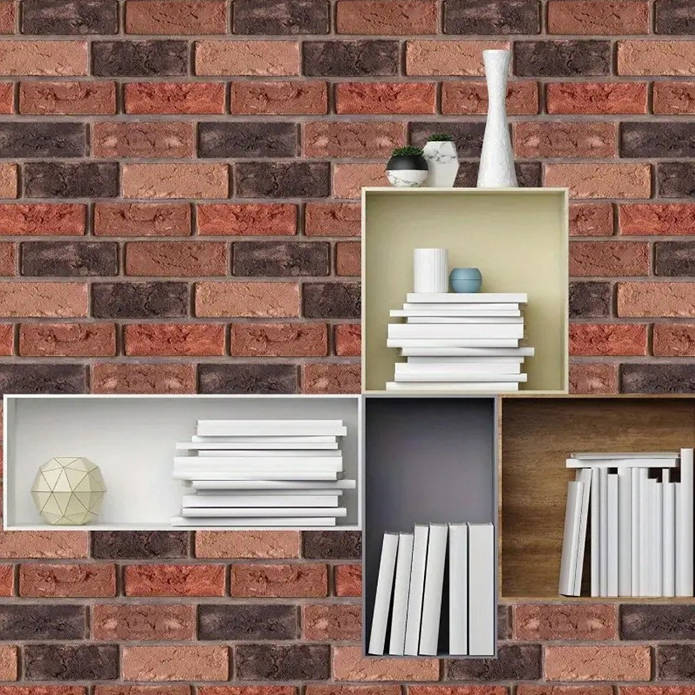 10-100PCS 3D Tile Brick Wall Sticker Self-adhesive Waterproof PVC DIY Wallpaper