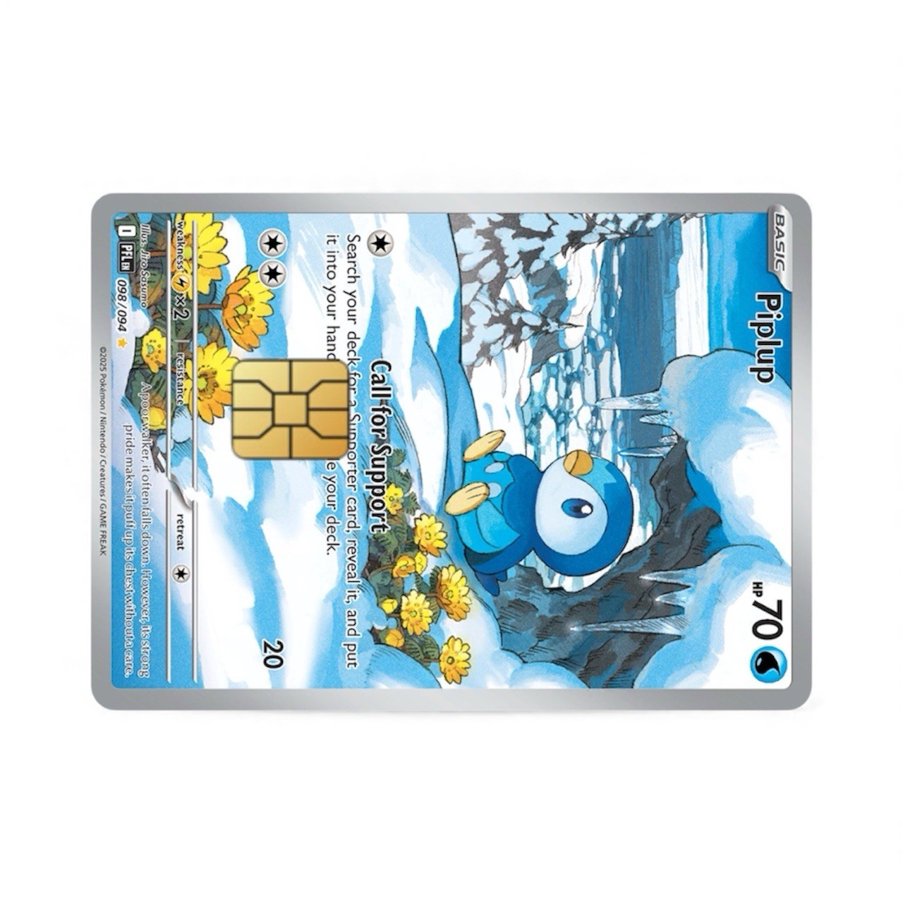 Piplup 098/094 Phantasmal Flames Credit Card Sticker