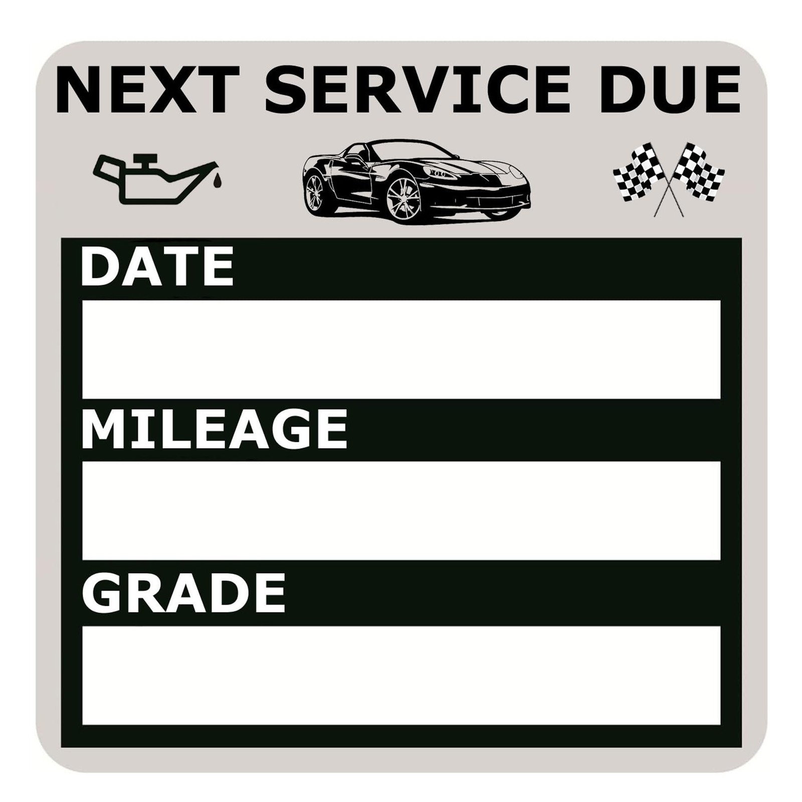Static Cling Oil Change Reminder Labels 120 Pcs 2×2 Inch Black for Auto Maintena