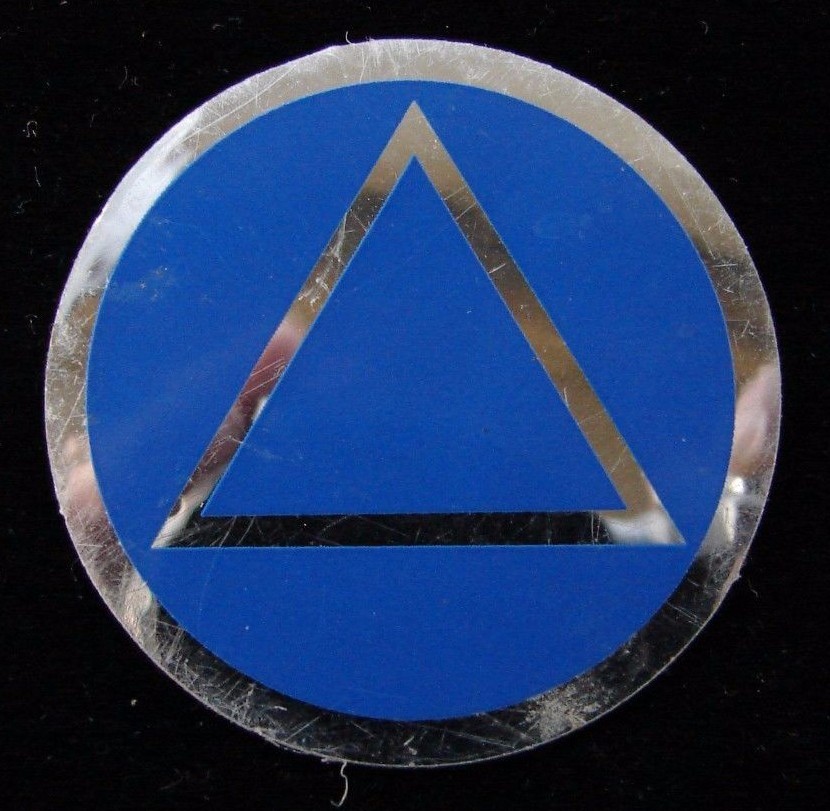 Alcoholics Anonymous AA Symbol Decal 3″ Round Window Bumper Sticker Sober Token