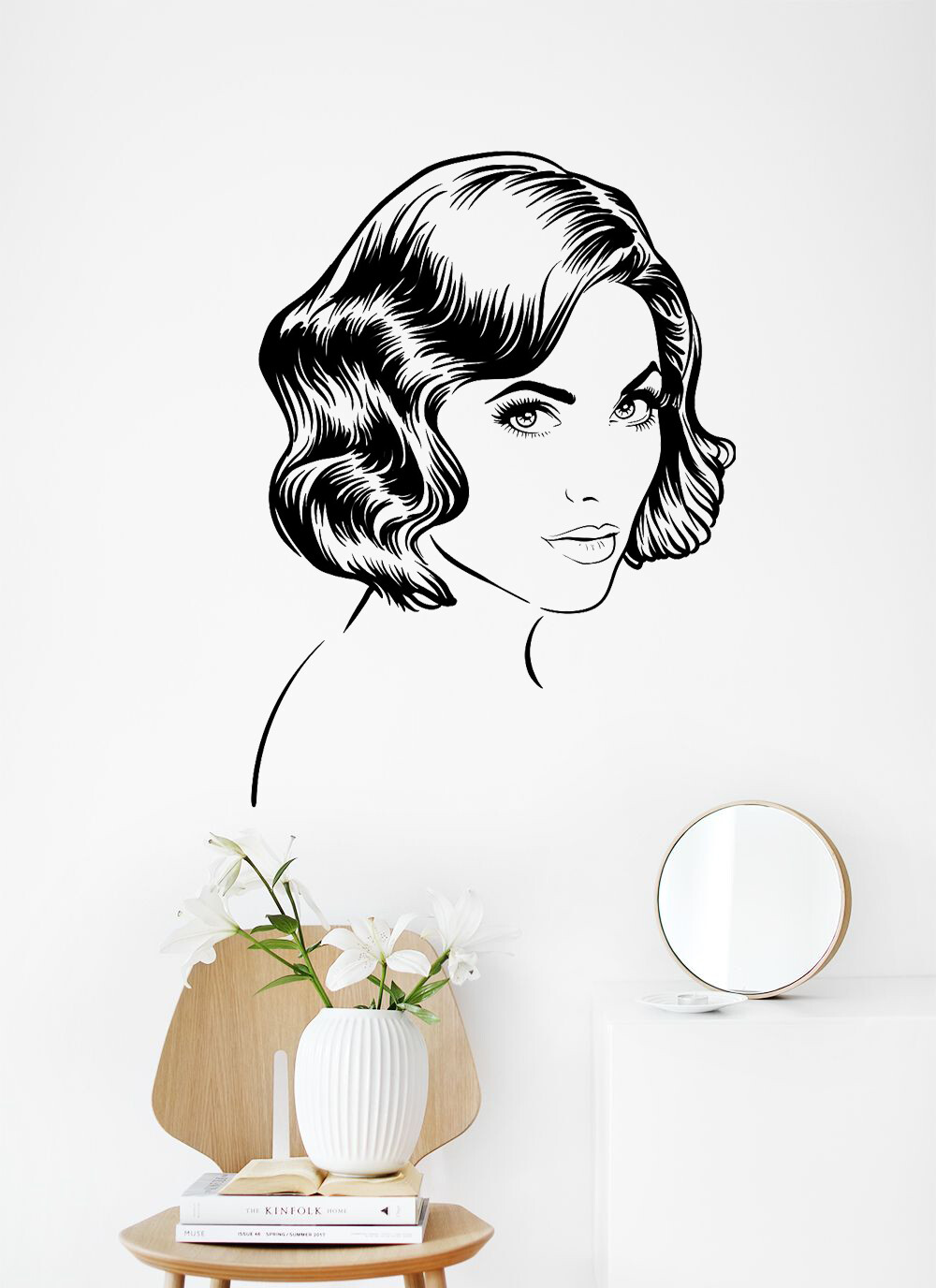 Beautiful Face Decal Abstract Sexy Women Wall Removable Sticker Room Décor AA087