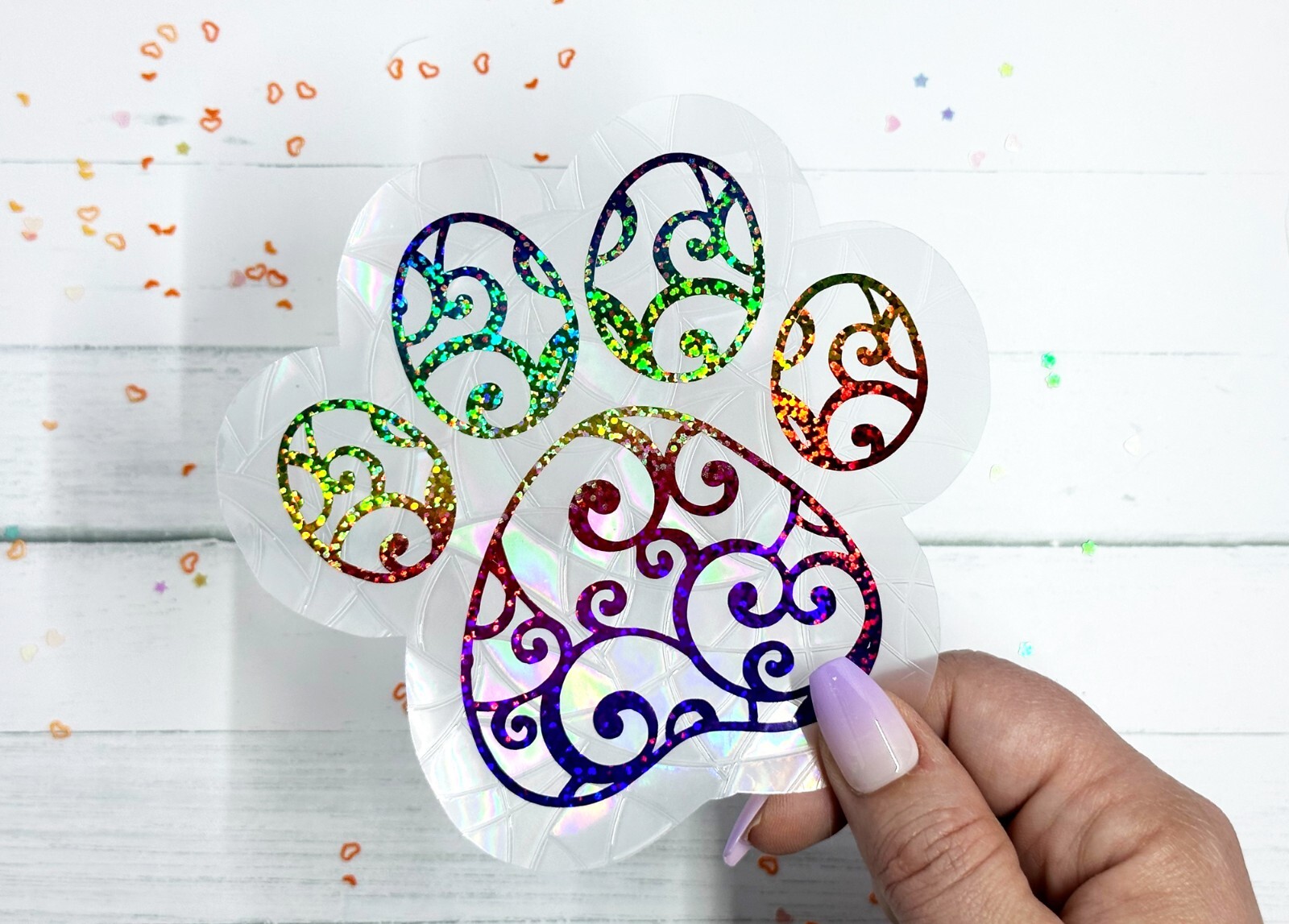 Paw Print Sticker Window Cling Suncatcher Decal Rainbow Maker Prism Reusable