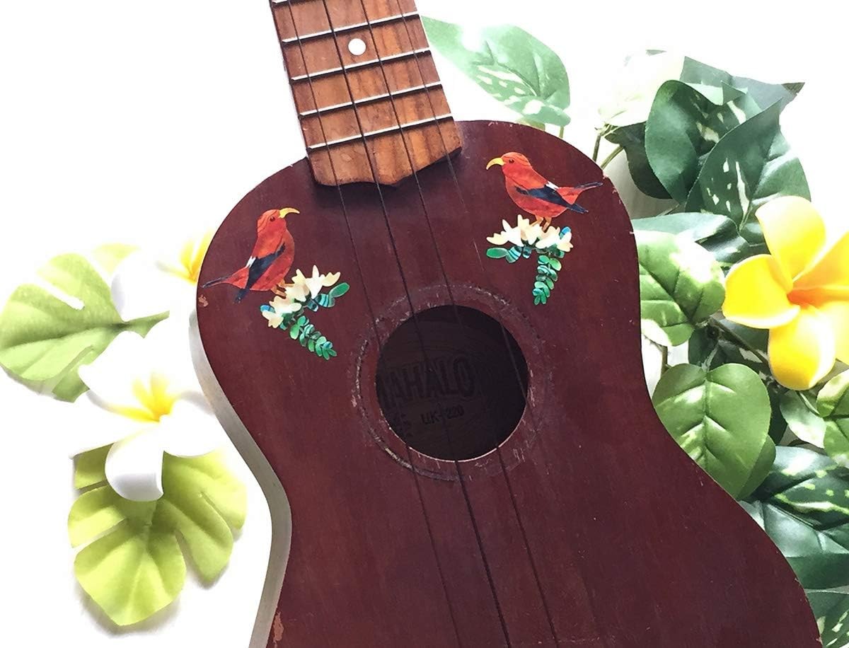 2pcs Red Birds Guitar and Bass Inlay Stickers Decal
