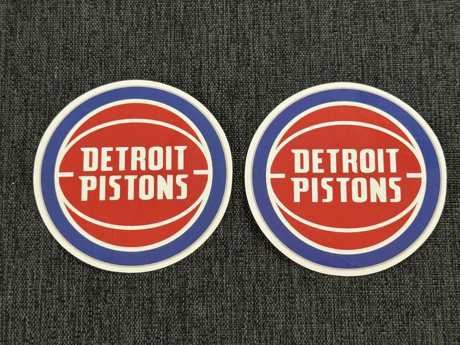Lot (2) DETROIT PISTONS 2 1/2″ x 2 1/2″ Team Logo STICKERS Fast! FREE SHIP!