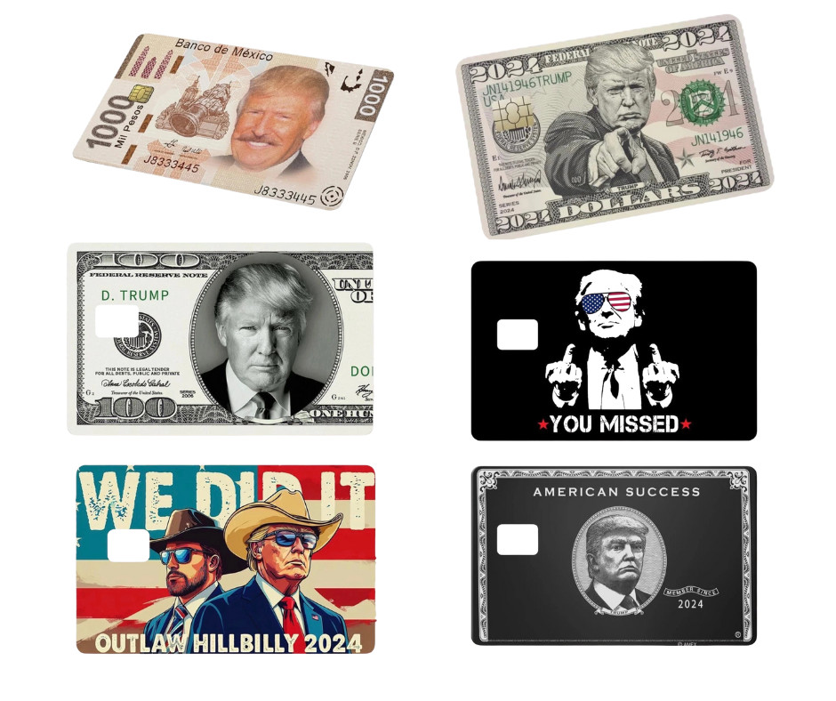 Trump Card Skin 6-Pack Variety Set 2024 American Success Vinyl Credit Card Decal