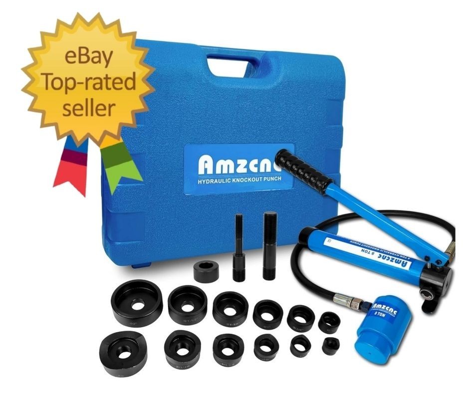 Hydraulic Knockout Punch Electrical Conduit Hole Cutter Set KO Tool Kit 1/2 to 2