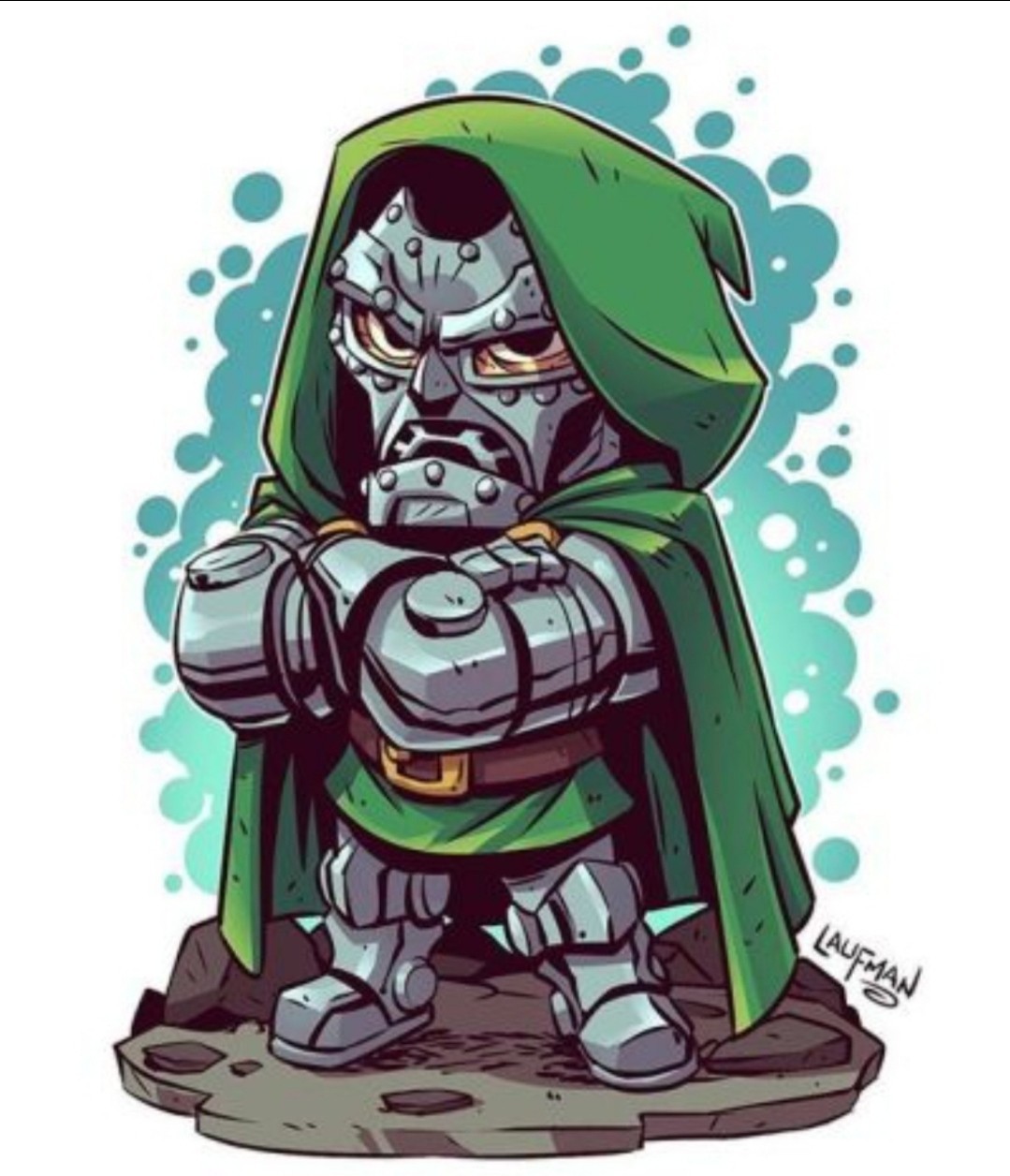 DOCTOR DOOM X HOLOGRAPHIC VYNIL STICKER (MEDIUM SIZE STICKER) X DIE-CUT STICKER