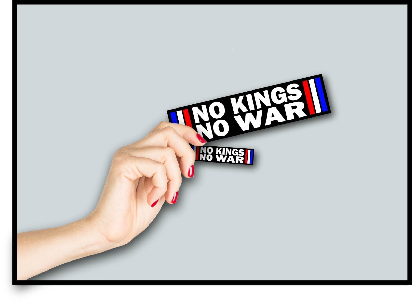 No Kings No War Decal Sticker Anti Trump MAGA 47 No King Day 2025 Peace Protest