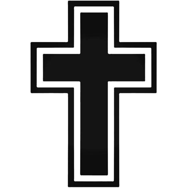 Cross Religious decal sticker, black removable vinyl dining room home 6×8” decor