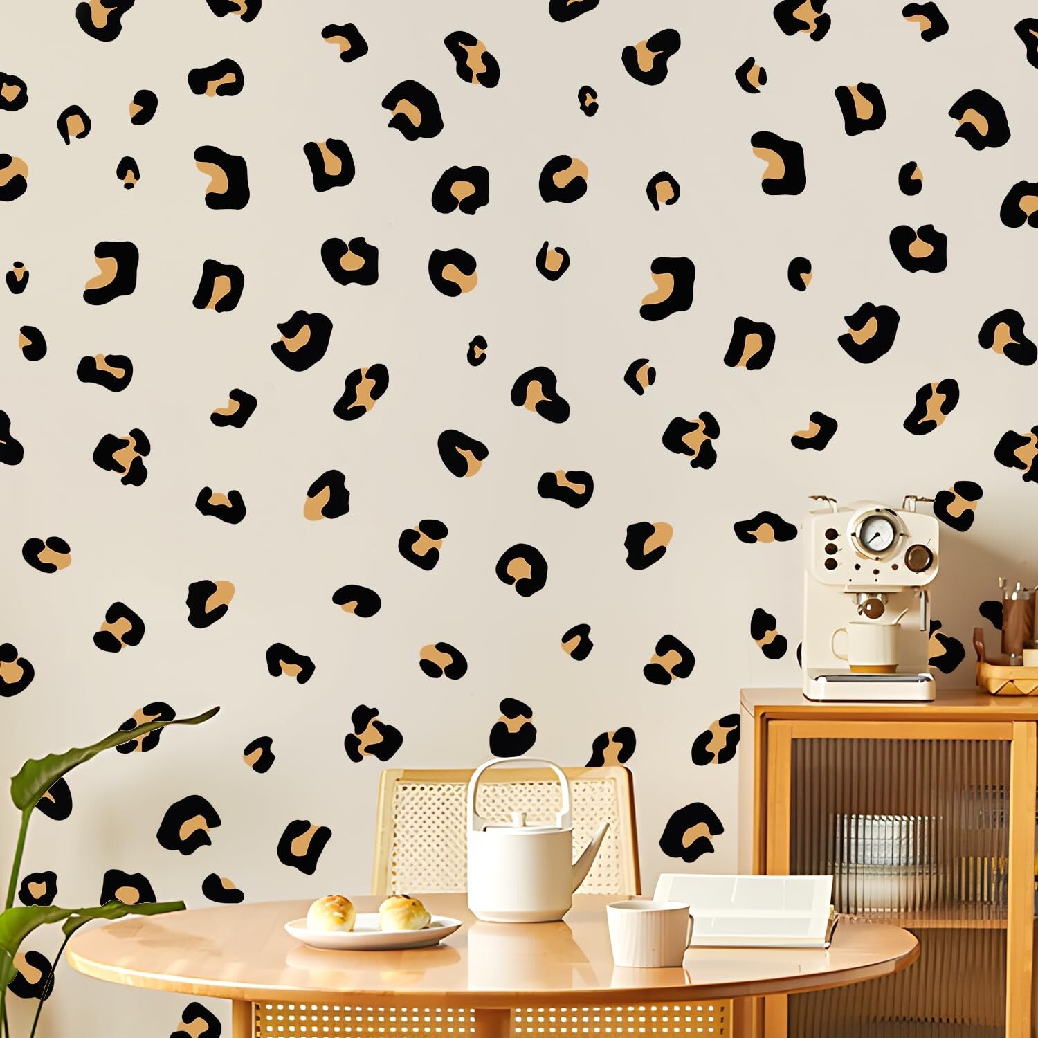 10 Sheets Leopard Print Wall Decal Black Leopard Spot Wall Stickers Vinyl Ani…