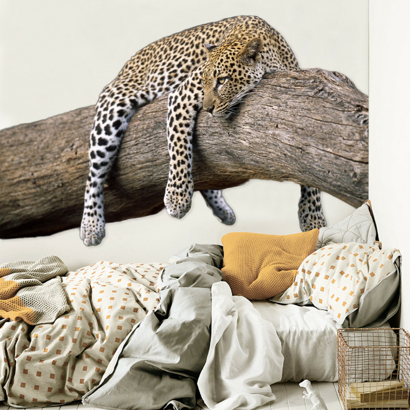3D Lying Down Jaguar P991 Animal Wallpaper Mural Self-adhesive Removable Zoe