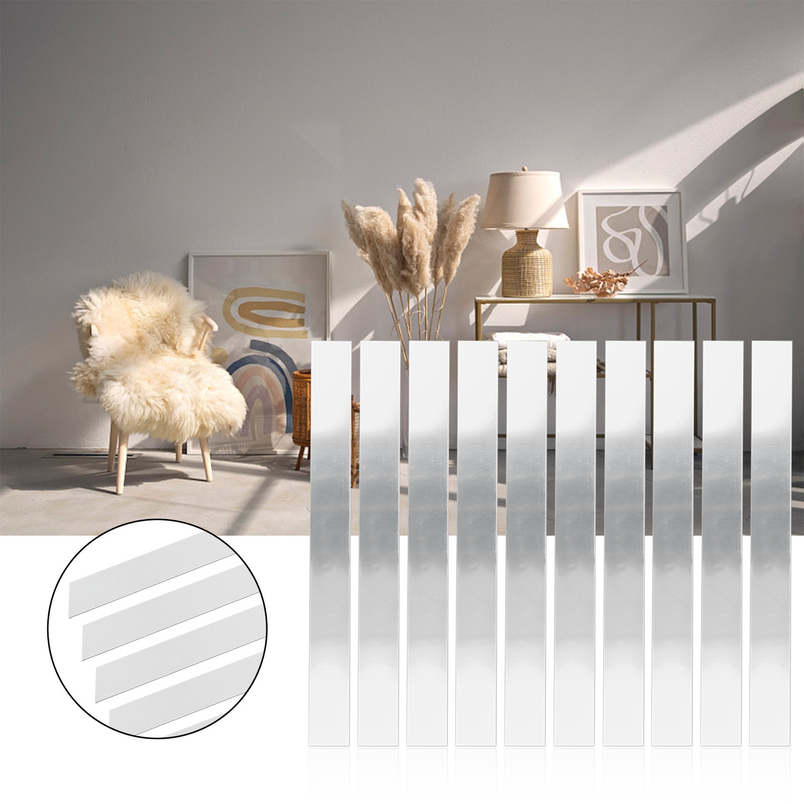 Brand New Wall Sticker Mirror Sliver/gold/black Spare Parts 5x50cm Living Room