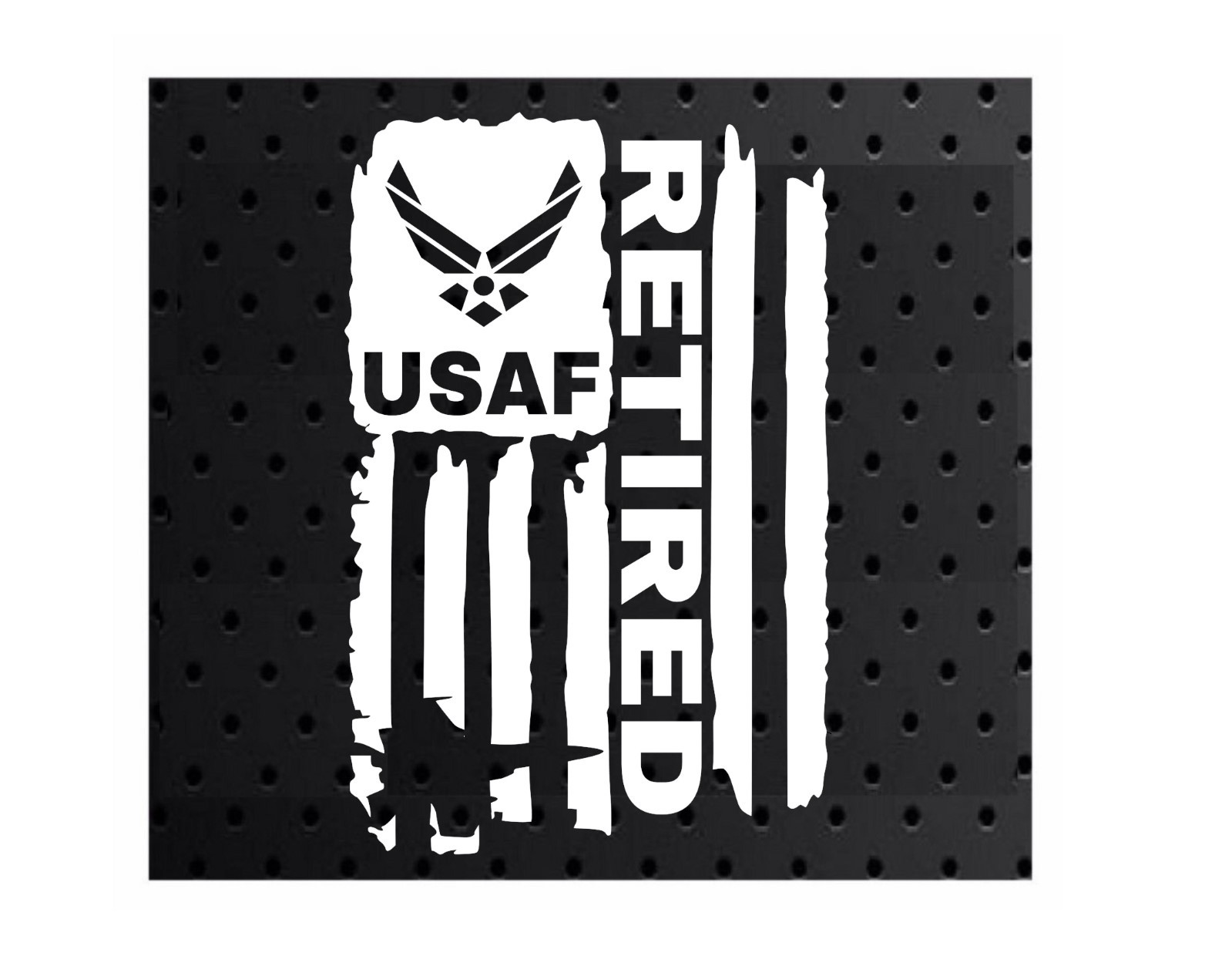 DISTRESSED USAF UNITED STATES AIR FORCE FLAG RETIRED DECAL STICKER 3.8″ x 6.0″
