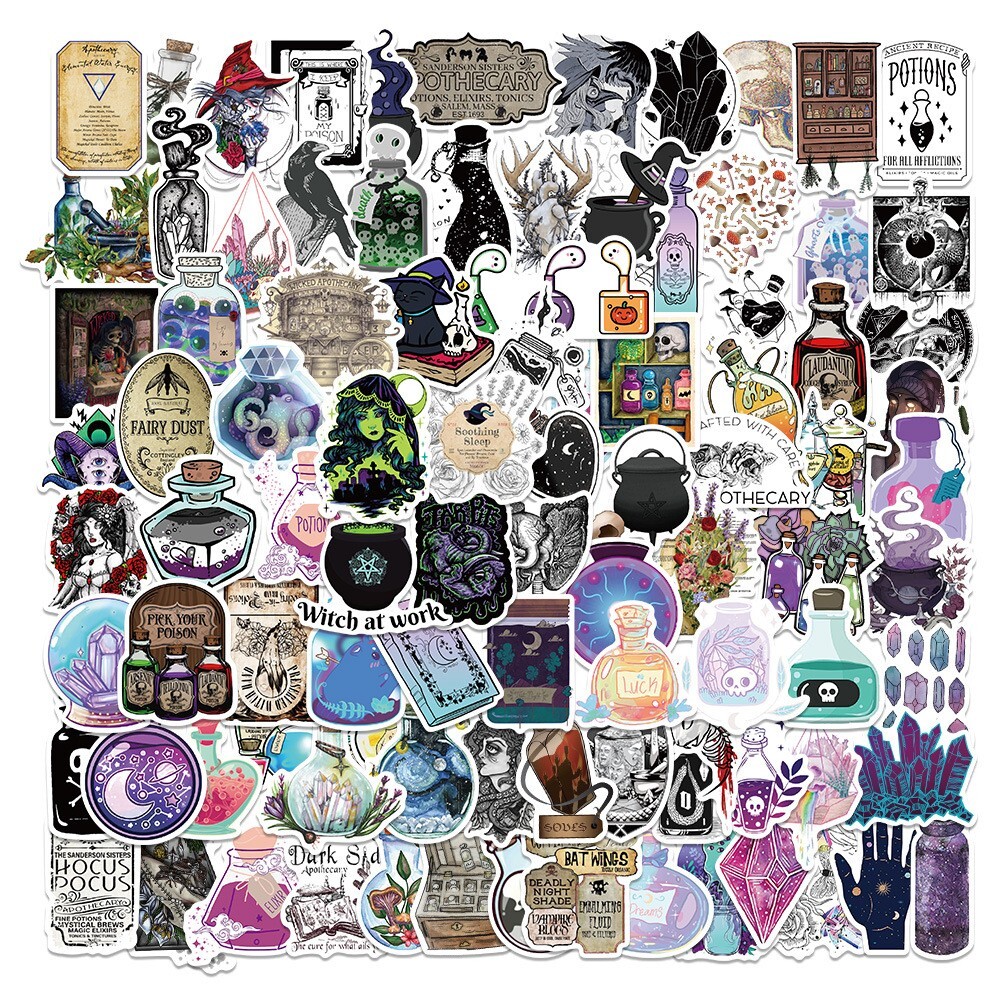 200pcs SPIRITUAL Stickers Pack, Crystal Potion Gothic Stickers, #050112139