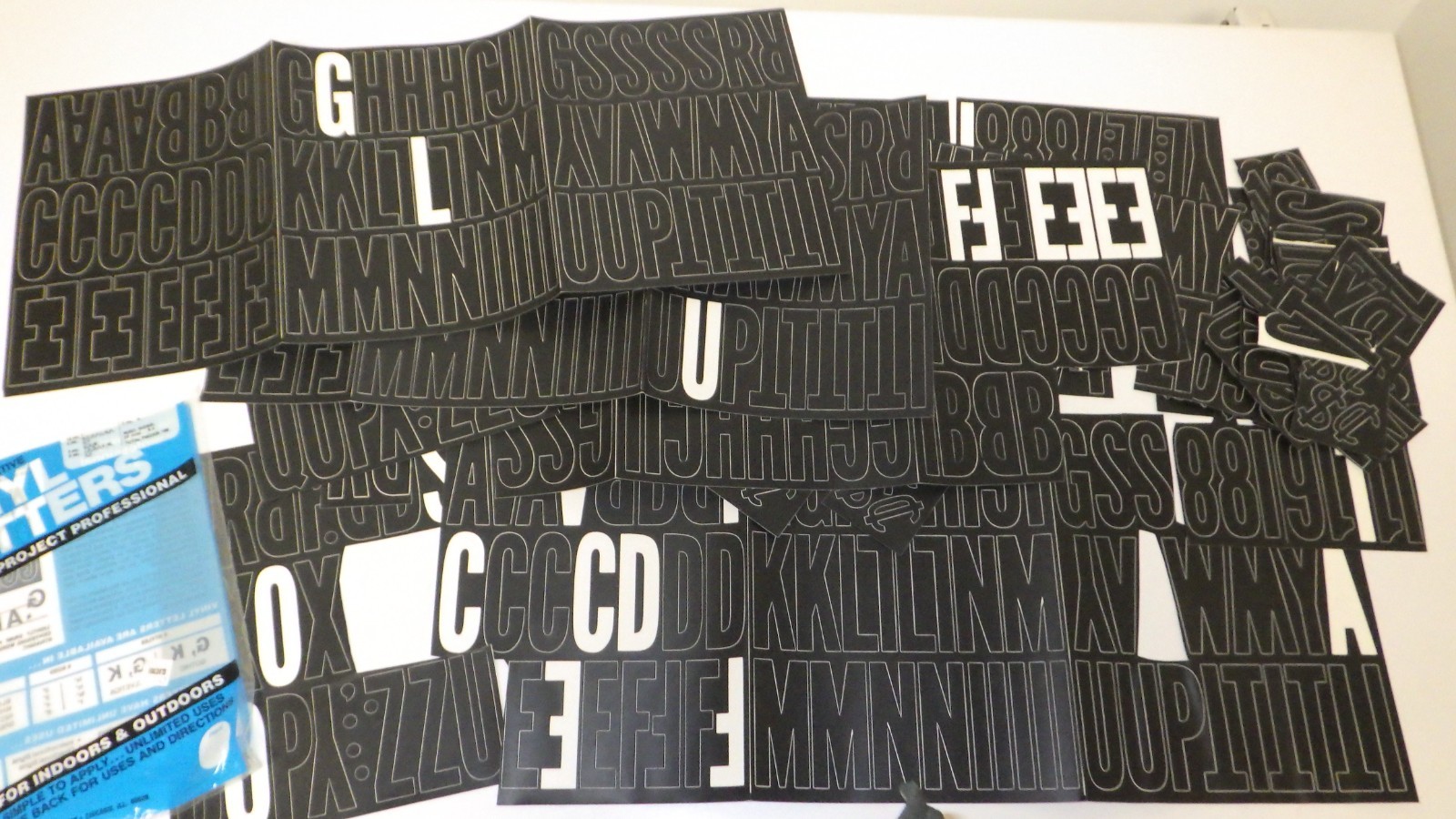 Lot of Duro Decal 3″ Gothic Vinyl Letters Numbers Permanent Adhesive Black Sign