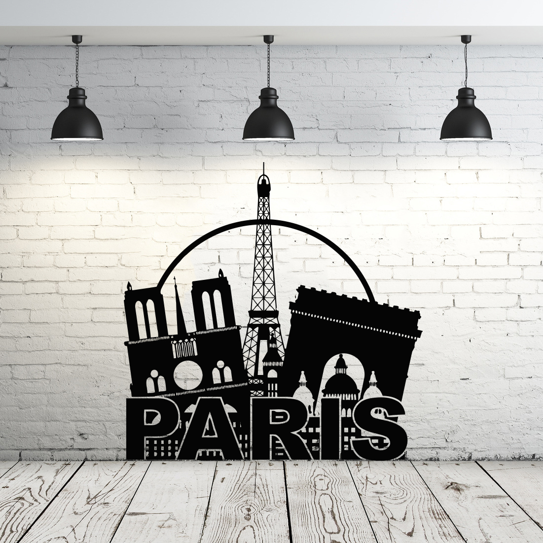 Eiffel Tower Wall Decals Paris Silhouette France Vinyl Sticker Bedroom ZX246
