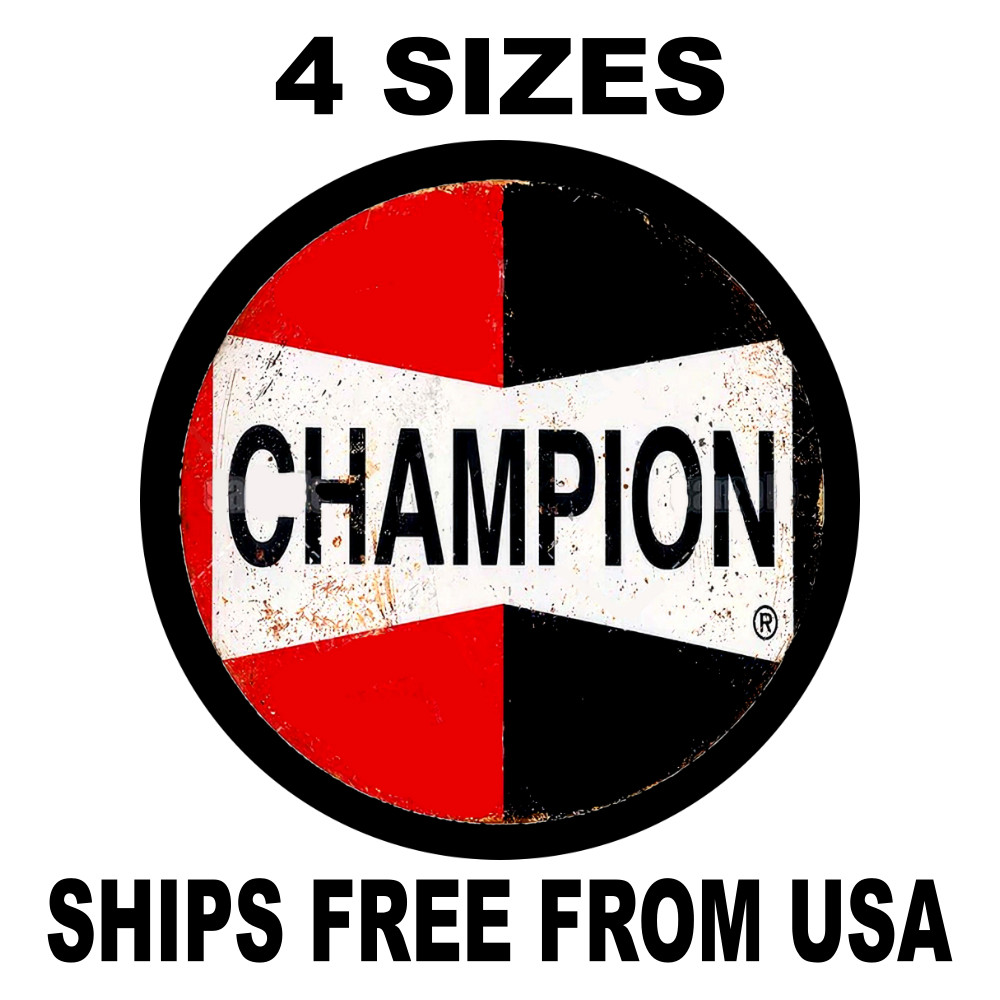Champion Spark Plug Decal/Sticker/Garage Sign Vintage Replicas 70’s Racing