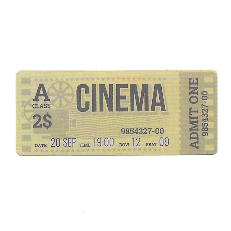Vintage Cinema Ticket Movie Film Retro Vinyl Sticker Decal Die Cut Admit One