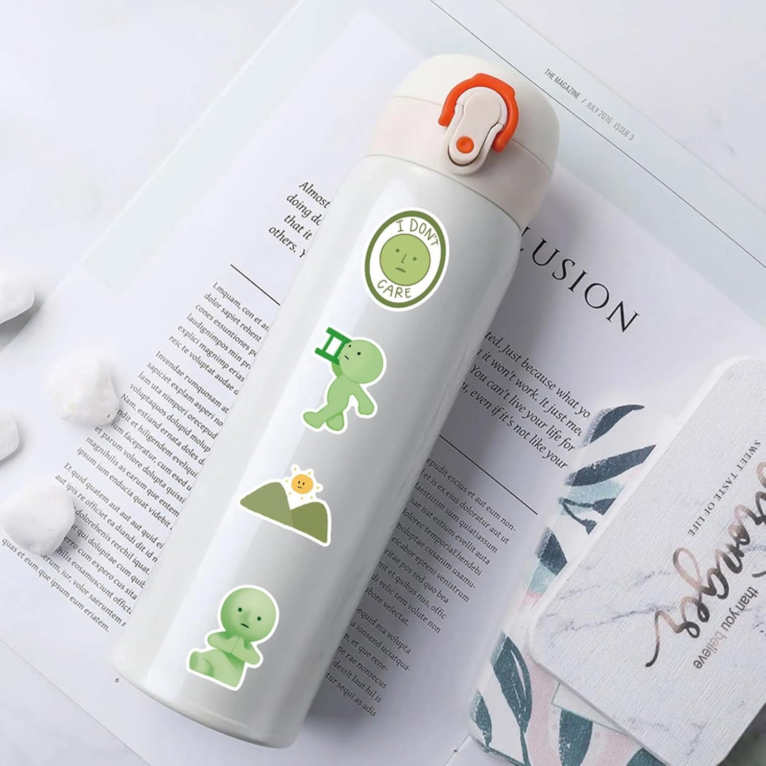 Cute Stickers 50 Pcs, Cartoon Waterproof Vinyl Sticker Merch, Perfect for Water