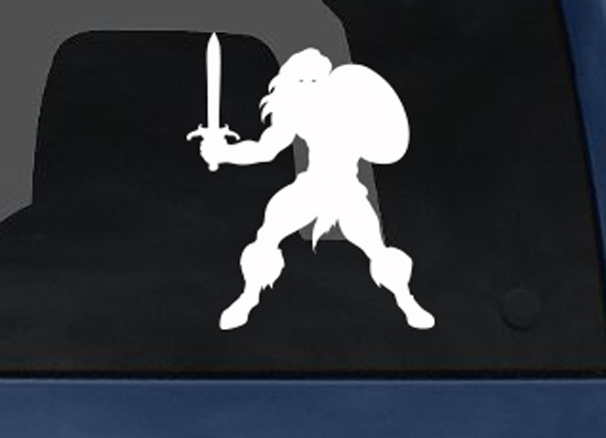 Comic Book Style -Super Hero Silhouette Viking Version 9- Car Tablet Vinyl Decal