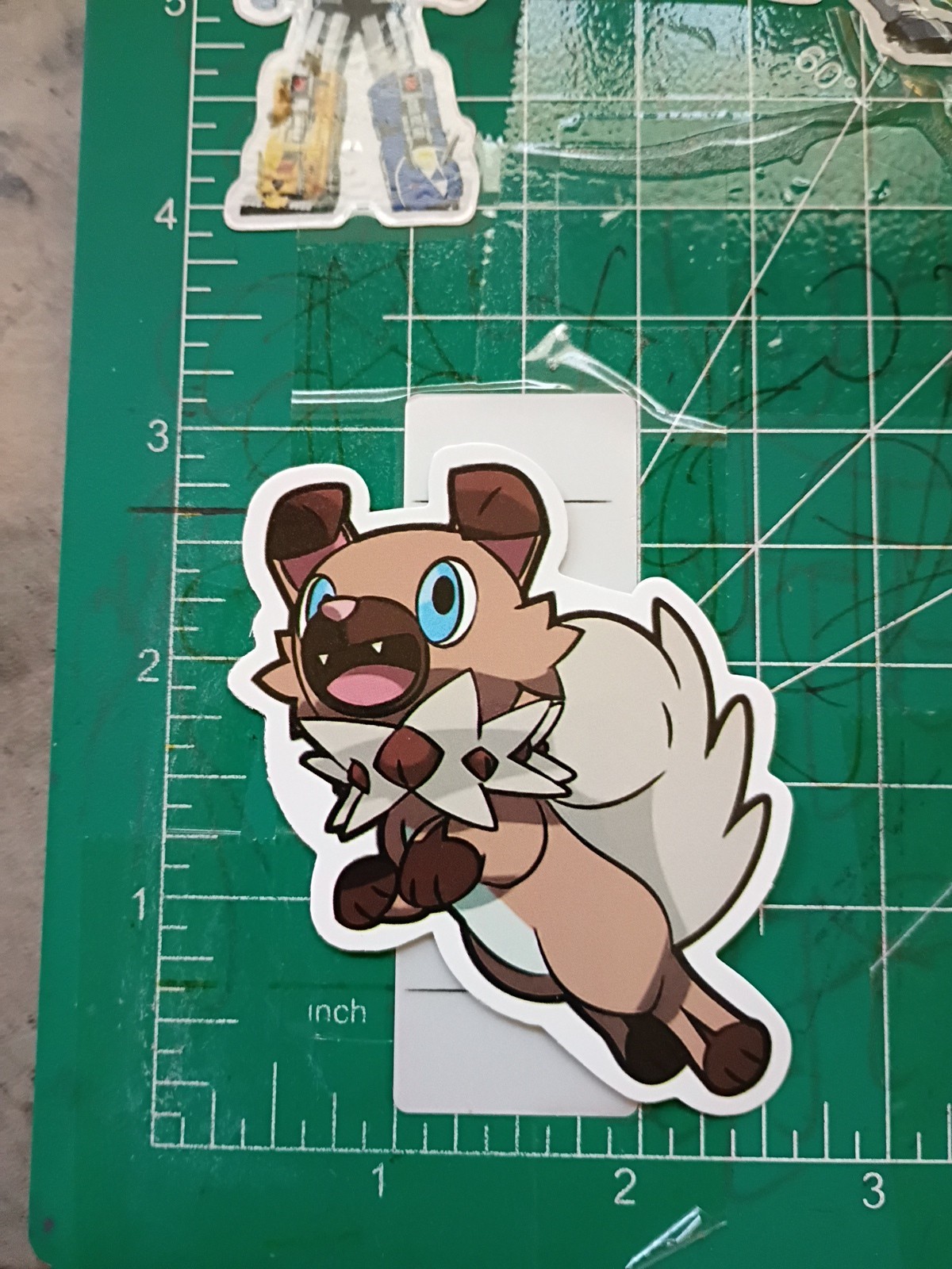 POKEMON STICKER X ROCKRUFF 3X2 INCHES STICKER X VYNIL DIE CUT STICKER HIGH GLOSS