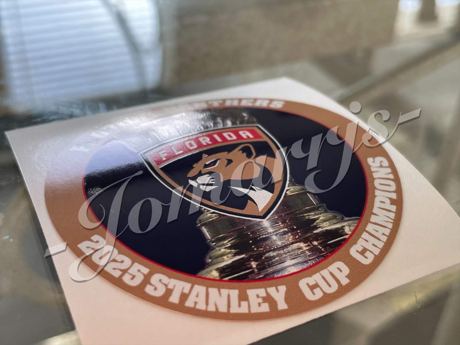 Florida Panthers 2025 Stanley Cup Champions Custom Sticker Decal NHL 3″-18″