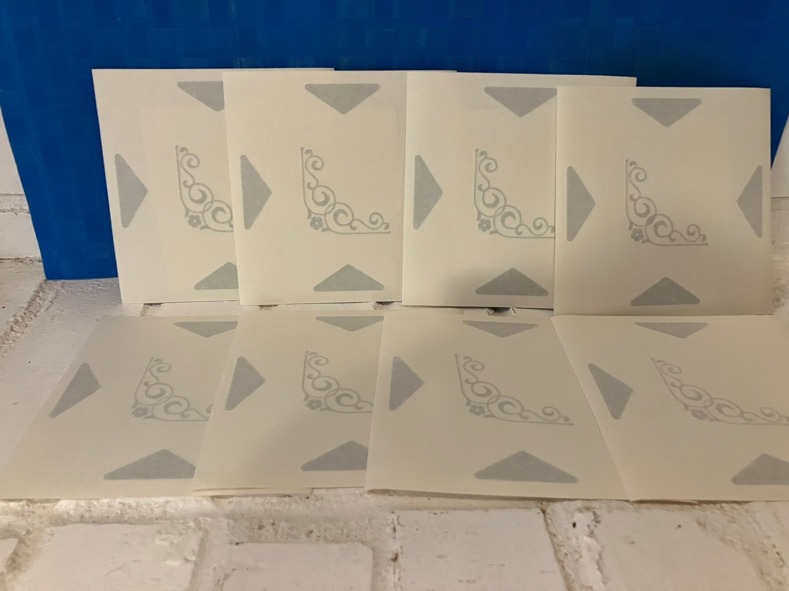 8 Uppercase Living Vinyl Border Etched Glass Decals in Victorian Border Pattern