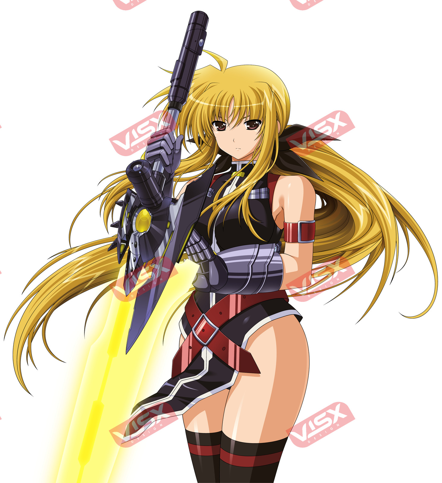 Fate Testarossa Magical Girl Lyrical Nanoha Anime Peeker Bumper Sticker Car