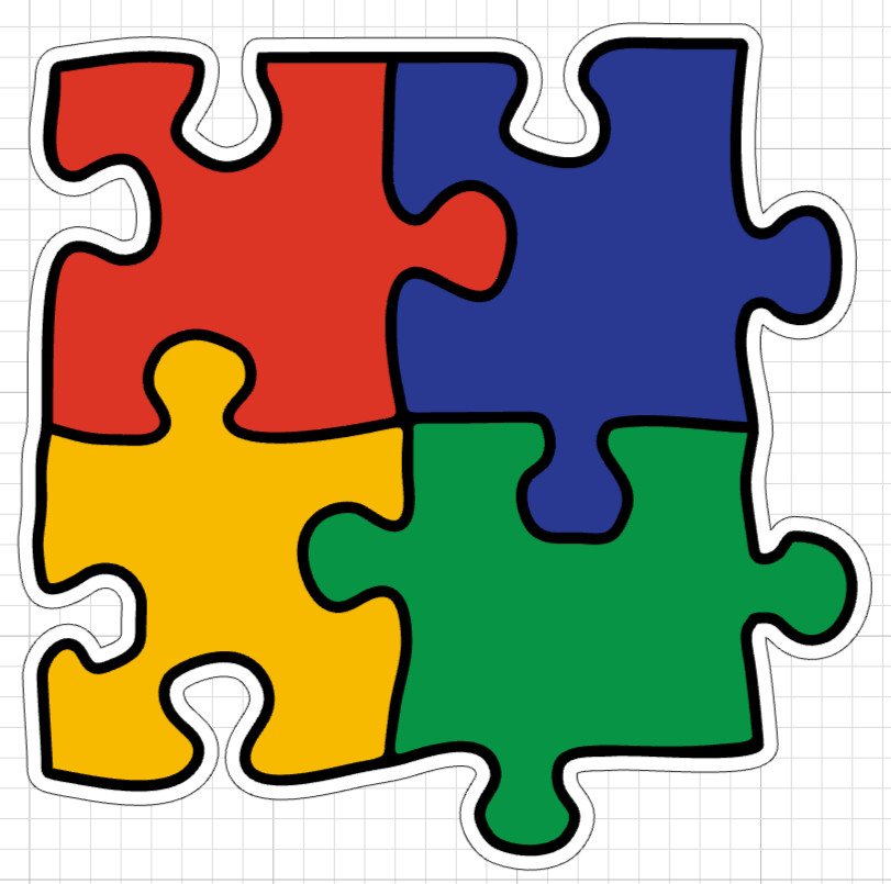 Autism Awareness Puzzle Waterproof Vinyl Sticker Multiple Sizes