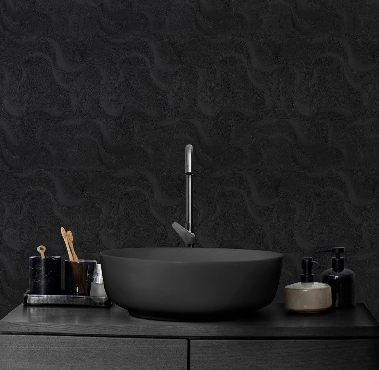 12»x100» Peel and Stick Wallpaper Self Adhesive Removable Modern Abstract Blk