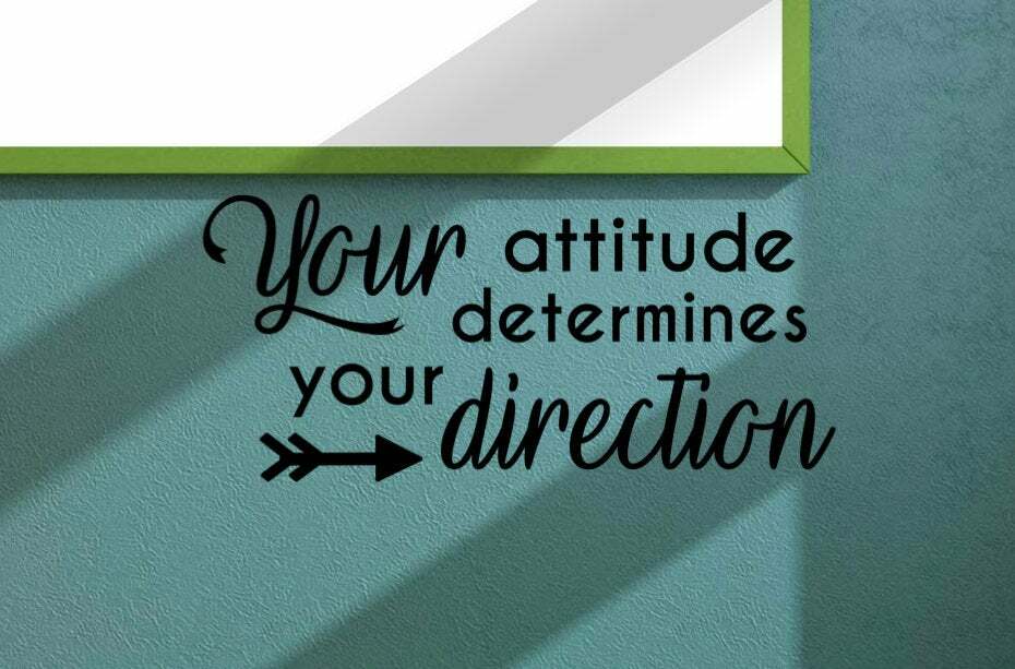 YOUR ATTITUDE DETERMINES DIRECTION Wall Decal Quote Words Motivation Home Decor