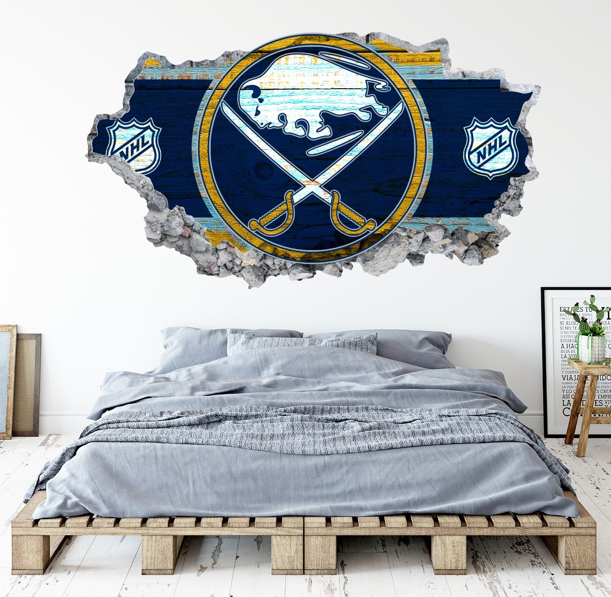 Buffalo Sabres Wall Art 3D Decal Hockey Wall Decor Print Vinyl Sticker