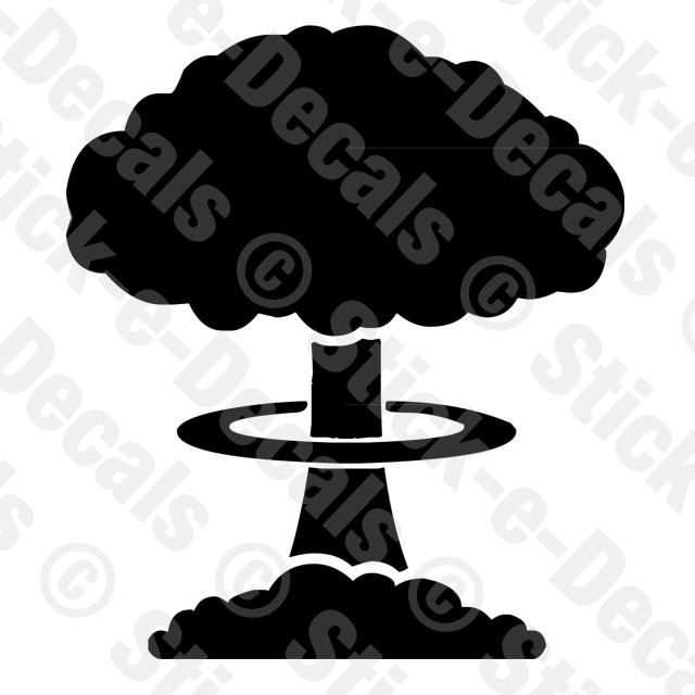 Nuclear Bomb Fallout Vinyl Decal Sticker War Mushroom Cloud Russia Iran China