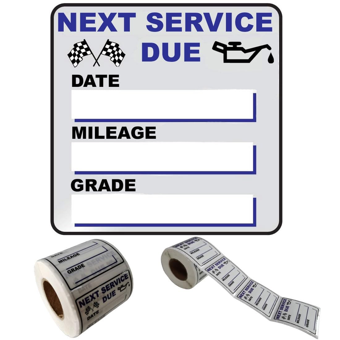 JINCH Oil Change Stickers, 300 Pcs 2 x 2 Inches Clear Oil Change Window