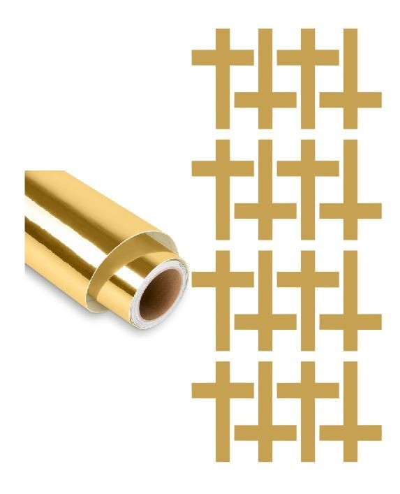 Cross Stickers Chrome Gold 2″ Religious Envelope Seals Church DC27
