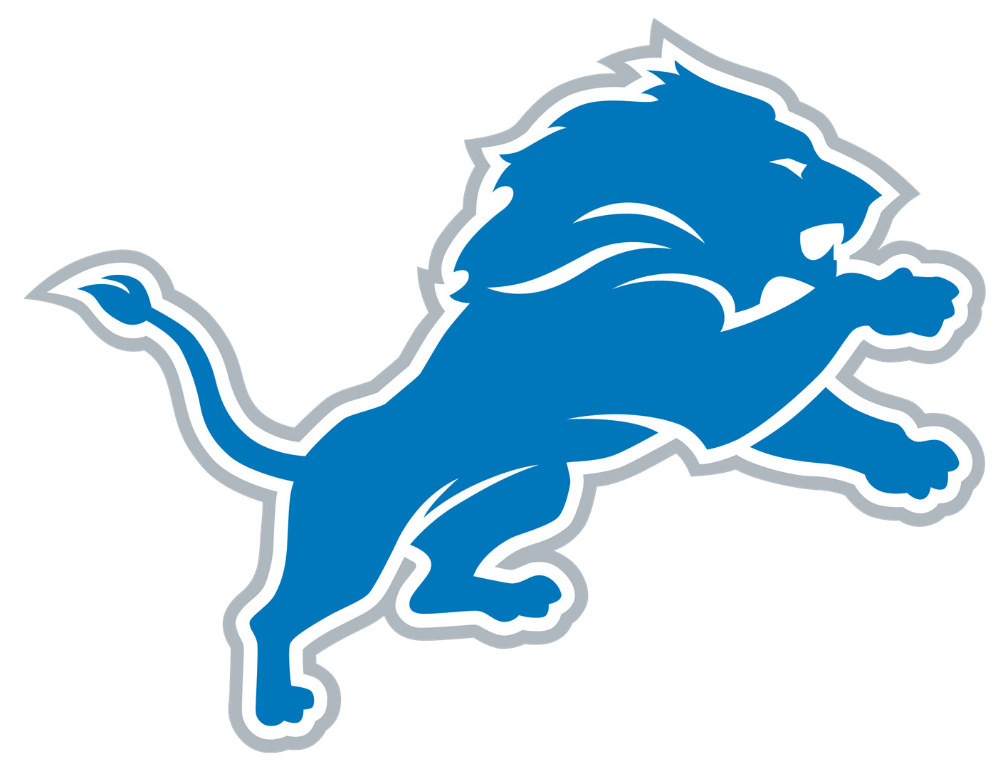 Detroit Blue Silver Football Weather Resistant Vinyl Sticker/Decal 01