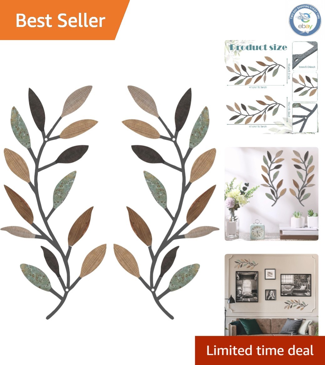 Stylish Metal Leaf Wall Art Set – Perfect for Living Room, Hallway & Garden